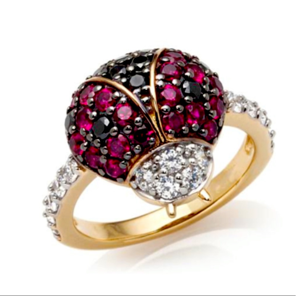 Jean Dousset 1.35ct Ruby and diamond Lady Bug Ring